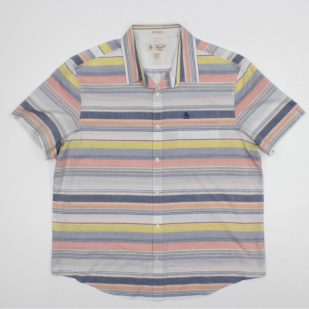 An Original Penguin by Munsingwear Shirt Mens M Colorful Heritage Slim Fit Polo